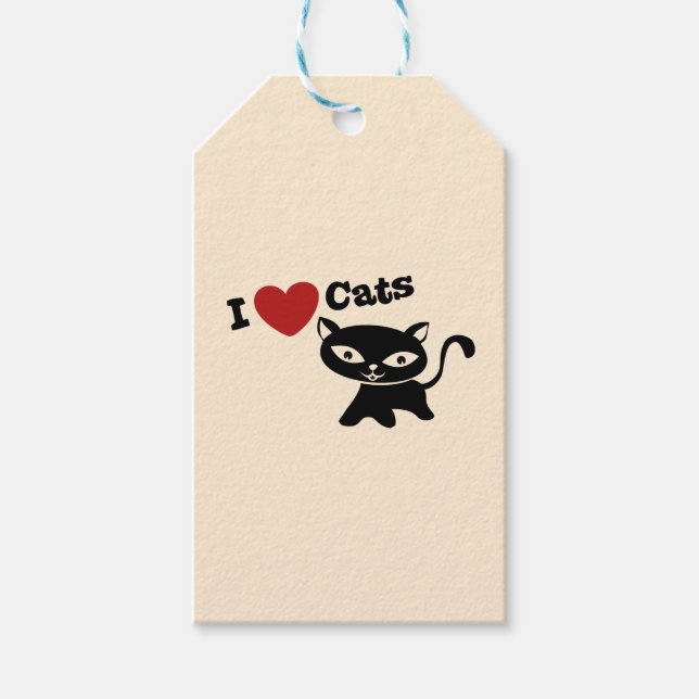 I love cats geschenkanhänger (Vorderseite)
