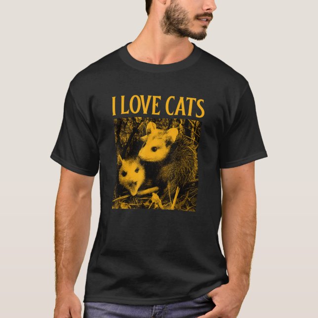 I Love Cats  Opossum 1 T-Shirt (Vorderseite)