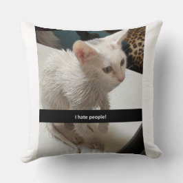 I Love Cats Pillow. I Hate People Cat Pillow. Kissen