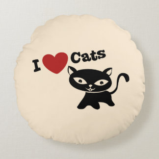I love cats rundes kissen
