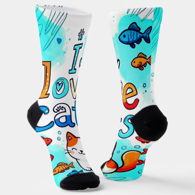 I LOVE CATS SOCKEN (Gewinkelt)