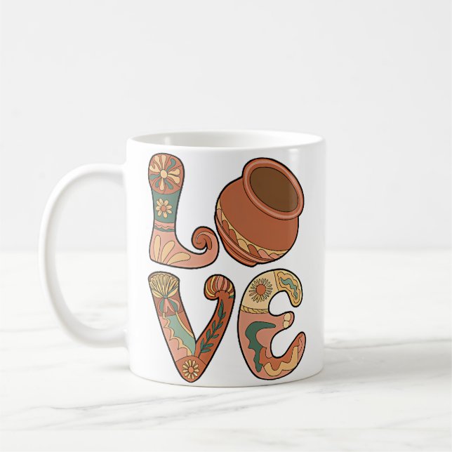 I Love Ceramics And Pottery Love Kaffeetasse (Links)