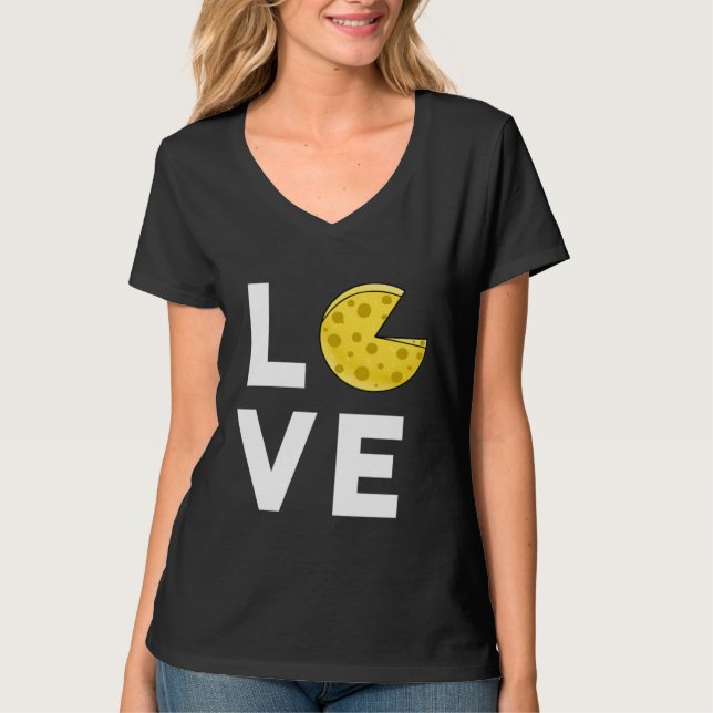 I Love Cheese  Cute  Cheese  Food T-Shirt (Vorderseite)