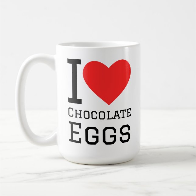 I love chocolate eggs square sticker kaffeetasse (Links)