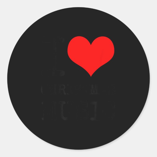 I Love Christmas Music - Funny Christmas  Runder Aufkleber (Vorderseite)