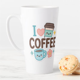 I Love Coffee Cute Kawaii Sticker – Adorable Coffe Milchtasse