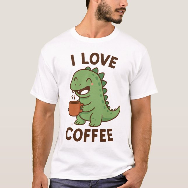 I love coffee Men's Basic T-Shirt (Vorderseite)