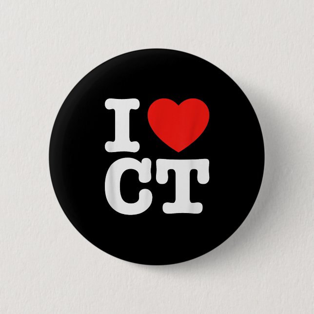 I Love Connecticut Shirt _ I Heart Ct  Button (Vorderseite)