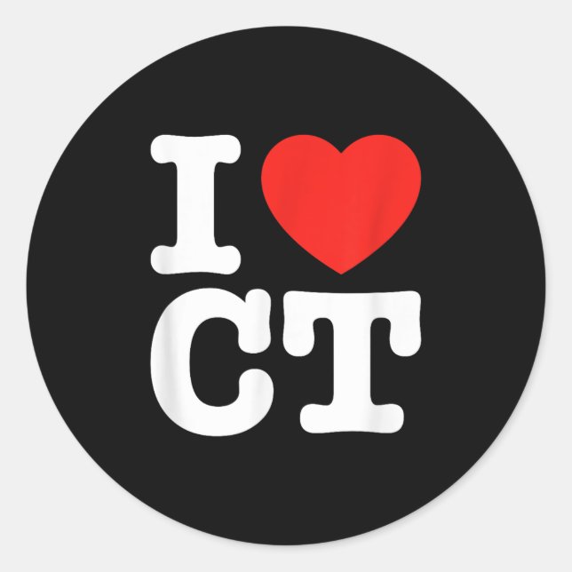 I Love Connecticut Shirt _ I Heart Ct  Runder Aufkleber (Vorderseite)