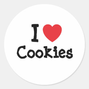 I love Cookies heart T-Shirt Runder Aufkleber