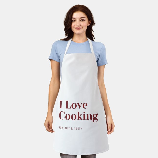I Love Cooking Apron Healthy & Tasty Kitchen Wear  Schürze (Getragen)