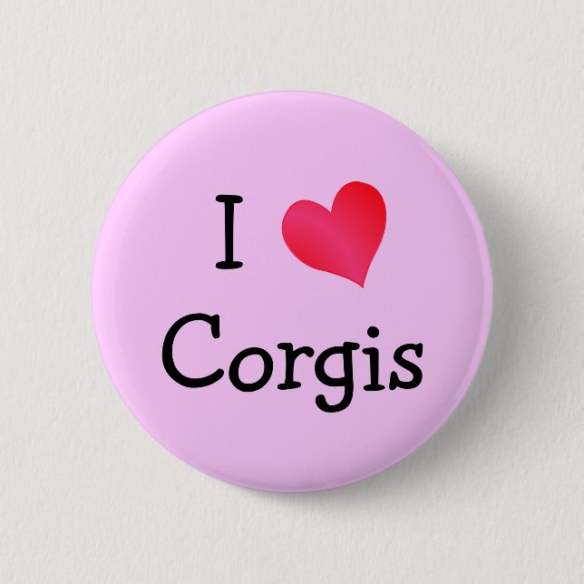 I Love Corgis Button (Vorderseite)