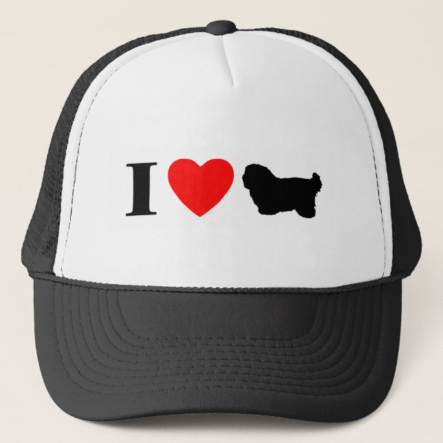 I Love Cotons de Tulear Hat Truckerkappe (Vorderseite)
