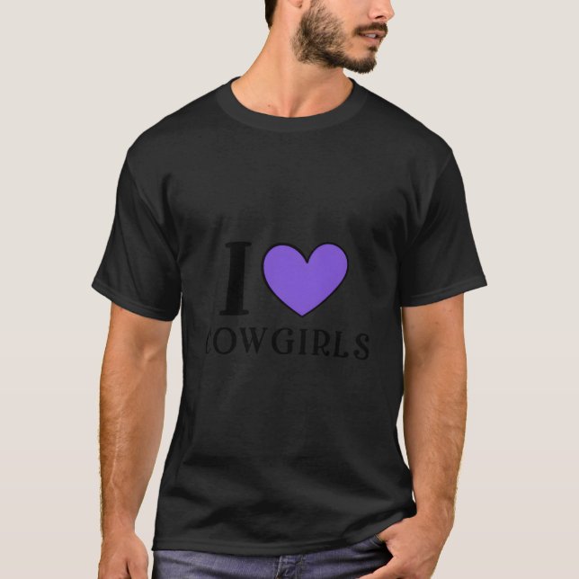I Love Cow American Western Rodeo T-Shirt (Vorderseite)