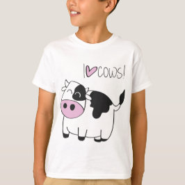 I Love Cows - cute funny cartoon cow T-Shirt