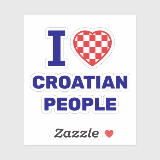 I Love Croatian People Aufkleber (Blatt)