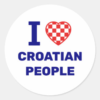 I Love Croatian People Runder Aufkleber