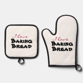 I love [customize] ofenhandschuh & Topflappen-Set