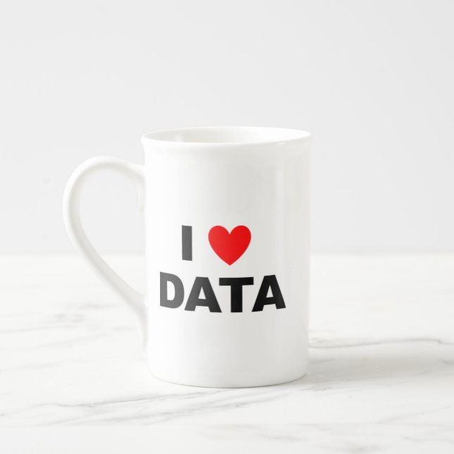 I Love Data Bone China Mug | Geek Coffee Cup Prozellantasse (Links)
