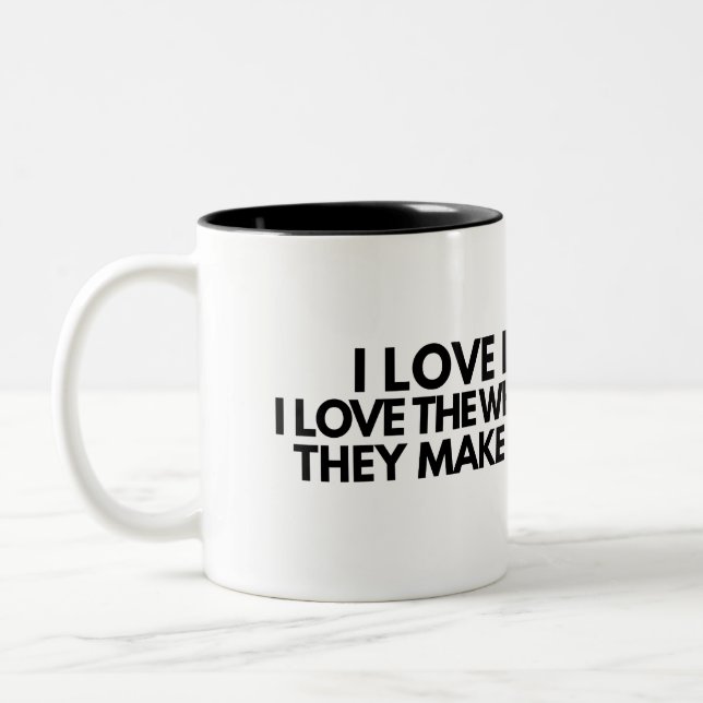 I Love Deadlines Whooshing Noise Funny Office Mug Zweifarbige Tasse (Links)