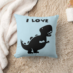 I Love Dinosaurs Silhouette Art Kissen