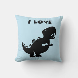 I Love Dinosaurs Silhouette Art Kissen