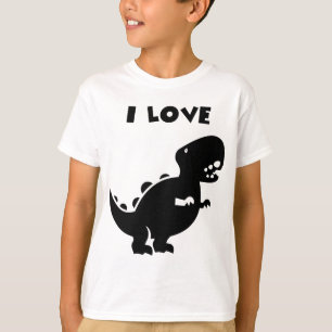 I Love Dinosaurs Silhouette Art T-Shirt