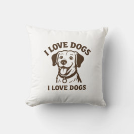 I Love Dogs Pillow – Cozy & Cute Dog Lover Decor Kissen