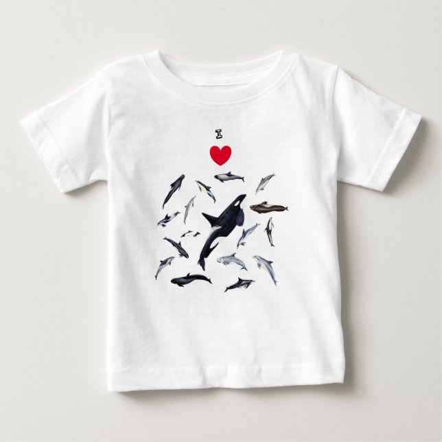 I love dolphins - Herr die Delphine Baby T-shirt (Vorderseite)