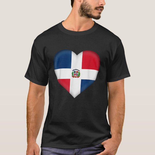 I Love Dominican Republic Dominican Flag Heart Out T-Shirt (Vorderseite)