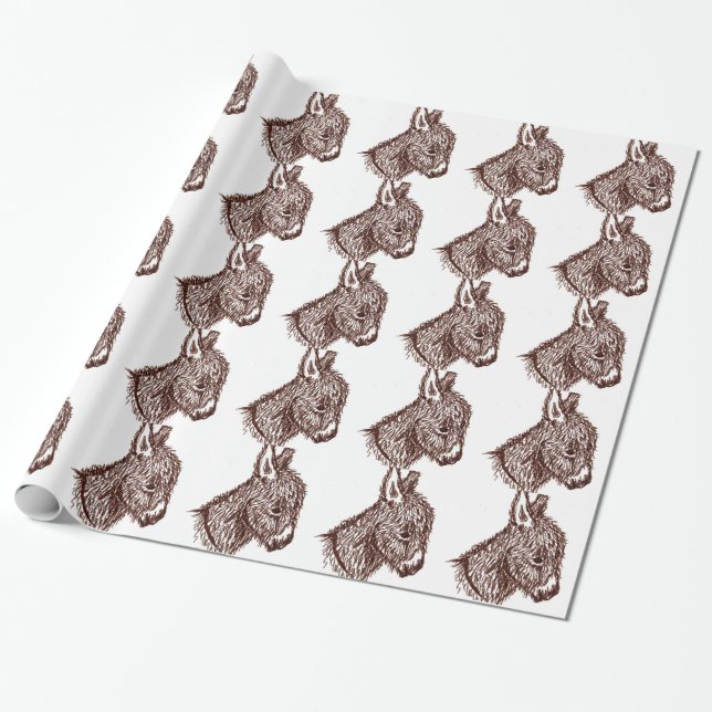 I LOVE DONKEYS! GESCHENKPAPIER (Ungerollt)