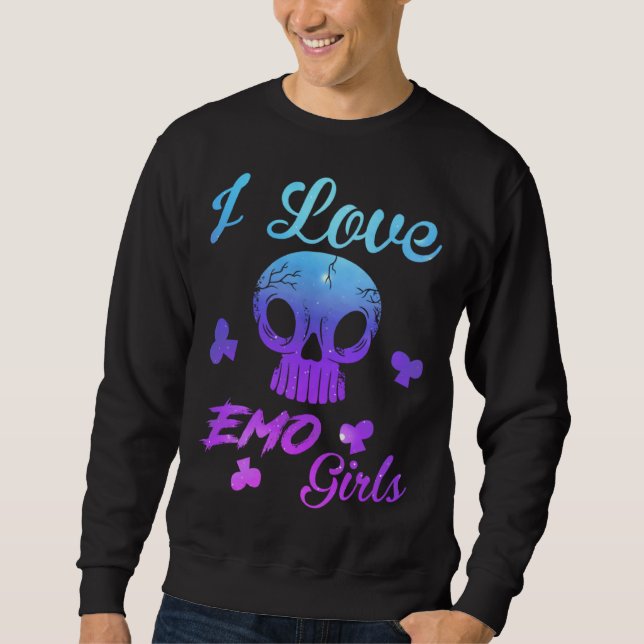 I Love Emo boys  I Love Emo girls  Emo Goth Matchi Sweatshirt (Vorderseite)