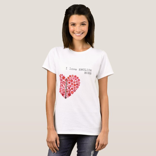 I love ENGLISH HORN  Music lovers T-shirts (Vorne ganz)
