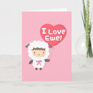 I Love Ewe Cute Sheep Pun Humor Feiertagskarte