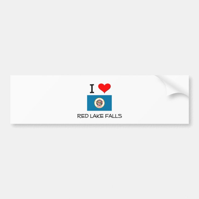 I Love fällt roter See Minnesota Autoaufkleber (Vorne)