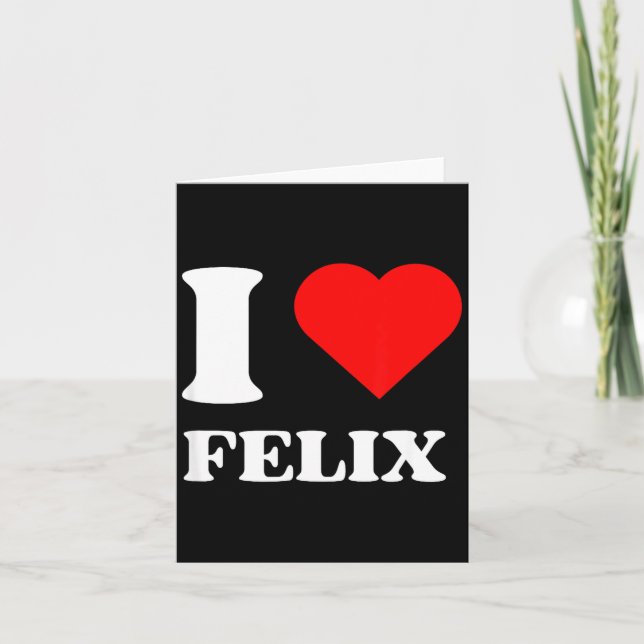 I Love Felix I Heart Felix Name Y2k Valentines Day Karte (Vorderseite)
