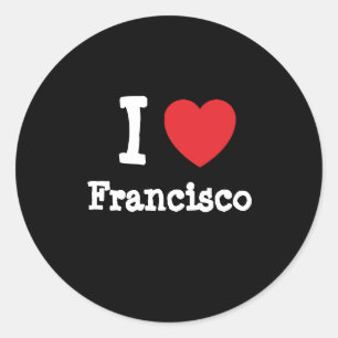 I love Francisco heart custom personalized Runder Aufkleber