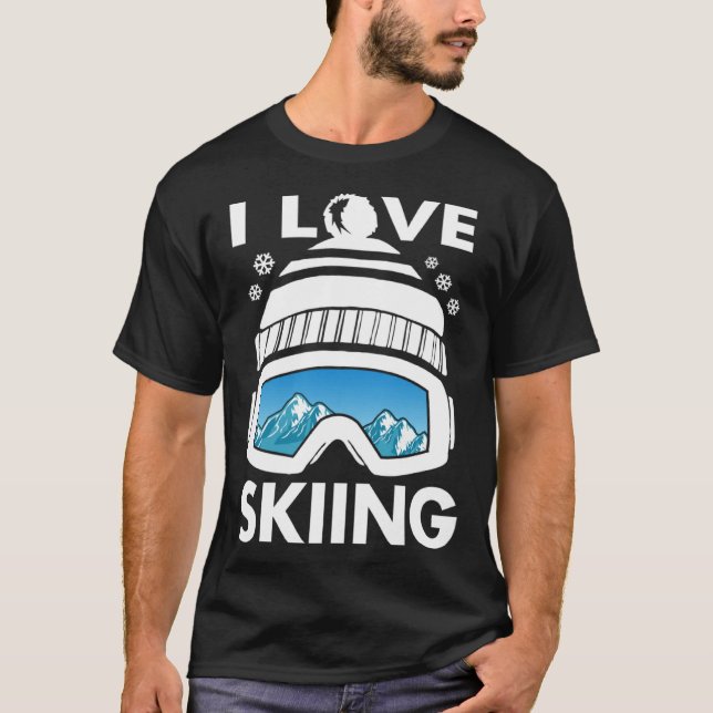 I Love Freestyle Skiing Googles Ski Poles Goggles  T-Shirt (Vorderseite)