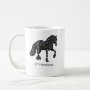 I Love Friesians Black Friesian Draft Horse Lovers Kaffeetasse