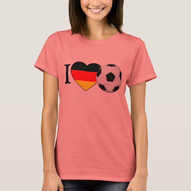 I Love Fussball Deutschland T-Shirt (Vorderseite)