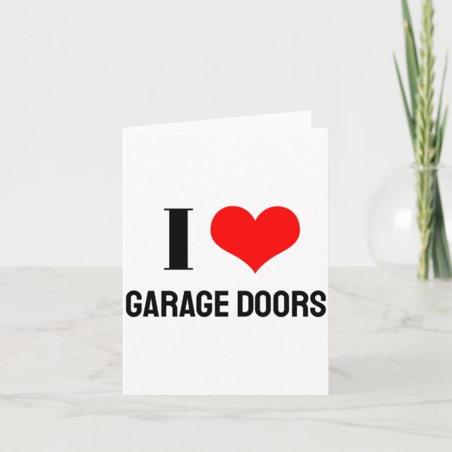 I Love Garage Doors Christmas Red Heart Funny Gift Karte (Vorderseite)
