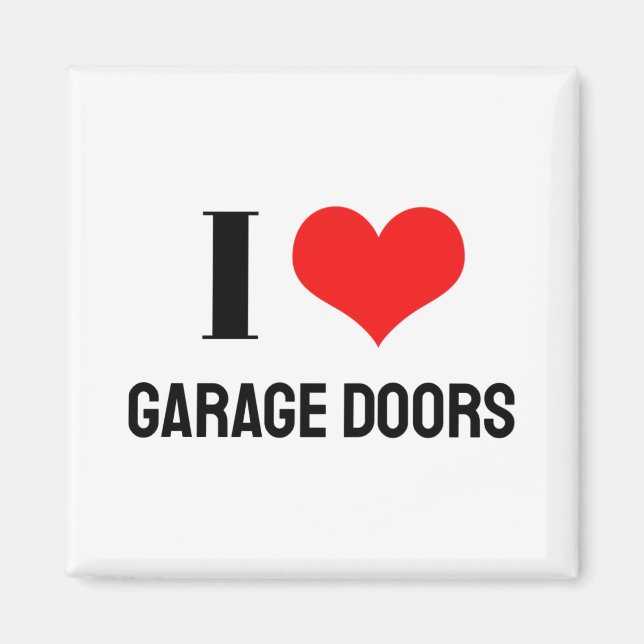 I Love Garage Doors Christmas Red Heart Funny Gift Magnet (Vorne)