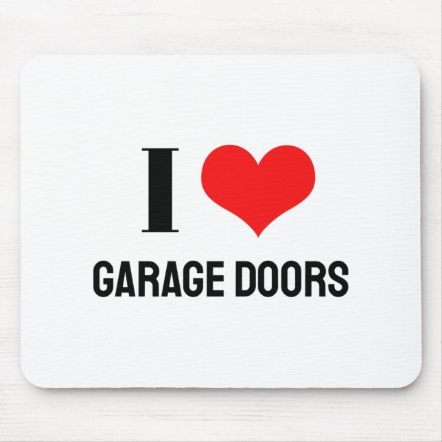 I Love Garage Doors Christmas Red Heart Funny Gift Mousepad (Vorne)