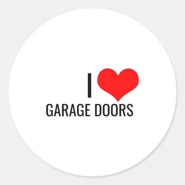 I Love Garage Doors Red Heart Christmas Gift Nk To Runder Aufkleber (Vorderseite)