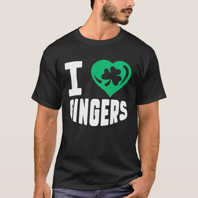 I Love Gingers Ireland Redhead Red Orange Haired W T-Shirt (Vorderseite)