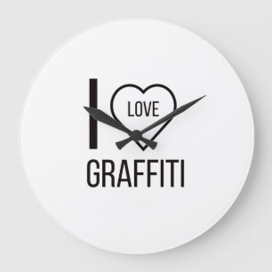 I LOVE GRAFFITI GROßE WANDUHR