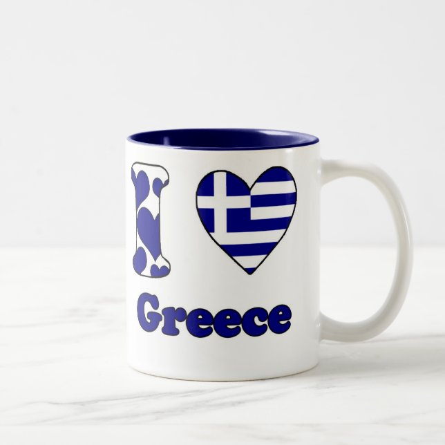 I love Greece Zweifarbige Tasse (Rechts)