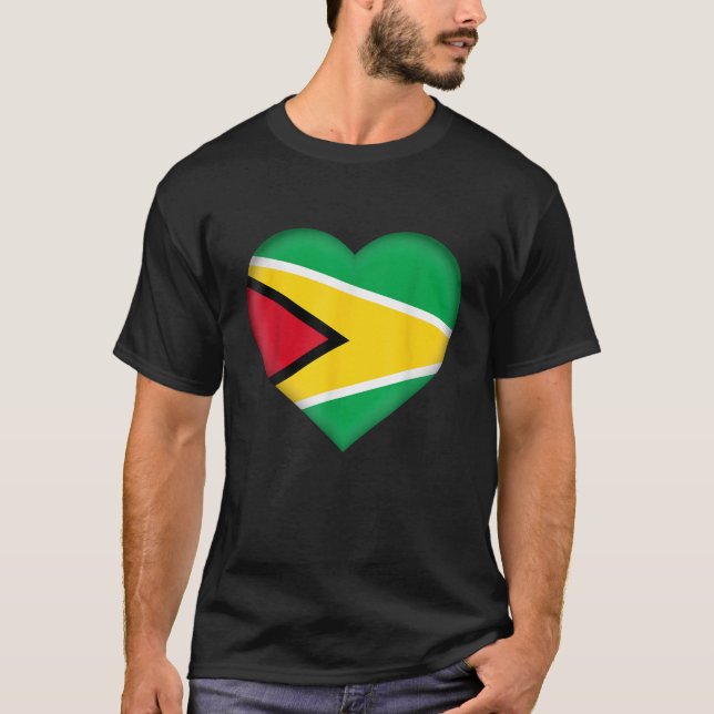 I Love Guyana  Guyanese Flag Heart Outfit  T-Shirt (Vorderseite)