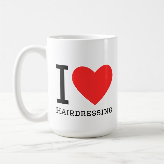 I love hairdressing square sticker kaffeetasse (Links)