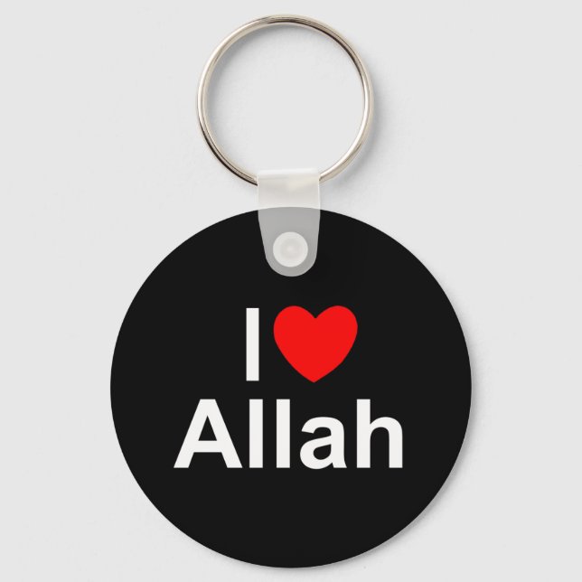I Love (Heart) Allah Schlüsselanhänger (Vorderseite)